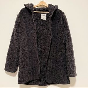 Victoria’s Secret PINK Sherpa Fleece Hooded Cardigan Jacket in XS/S in D…